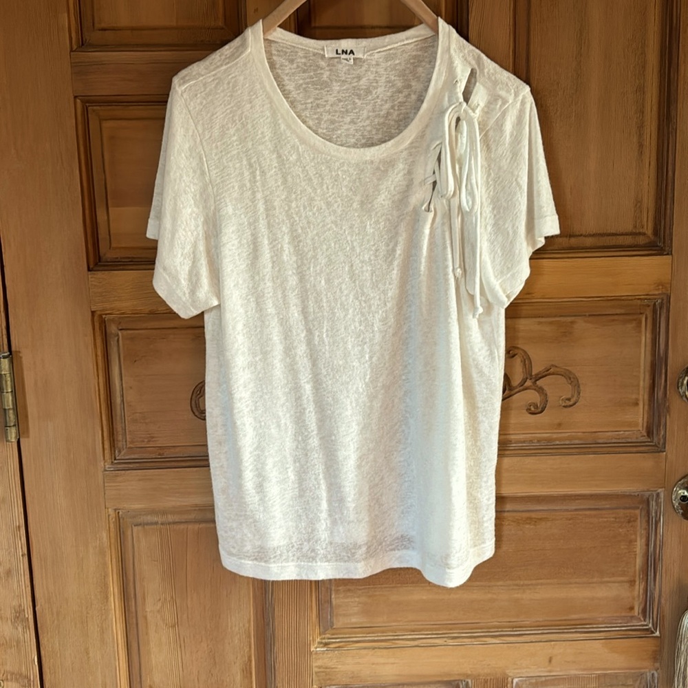 LNA Ivory Tee. Size Large